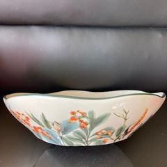 Cora Craft Ceramics bowl. Wild flower pattern.New