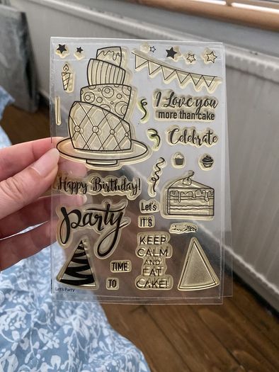 Mudra Craft Stamps, "Let's Party" photopolymer stamp set