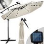 Aluminium LED Solar Cantilever Parasol, Diameter 300 cm, Sun Umbrella with Crank and On/Off Switch, Garden Parasol with UV Protection, Sun Shade with Stand, Market Umbrella, Waterproof Image 5