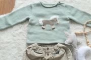 Baby boy set Spanish Bonnet a Pompon (!) 12 m