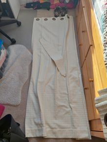 Cream full length curtains