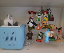 Tonie box with 16 tonies and stand