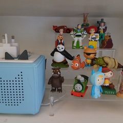 Tonie box with 16 tonies and stand