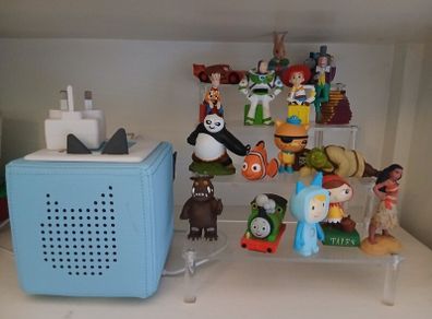 Tonie box with 16 tonies and stand