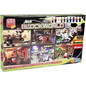 Blockworld 6 in 1 Bumper Sets of 585 Blocks, 10 Figures and 18 Models
