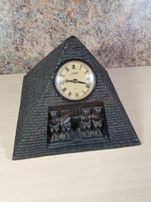 Large PYRAMID table Clock egypt abu simbel Egyptian