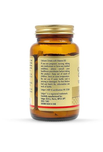 Solgar Calcium Citrate with Vitamin D3 60 Tablets
