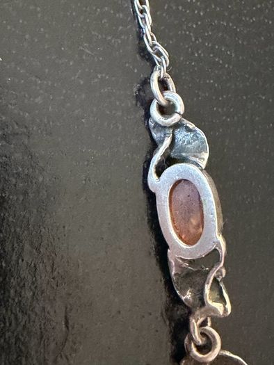 silver amber necklace