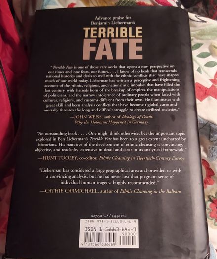 Terrible Fate/ Ethnic Cleansing in the Making of Modern Europe/ Benjamin Lieberman