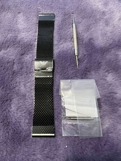 Emporio Armani Black Stainless steel watch strap