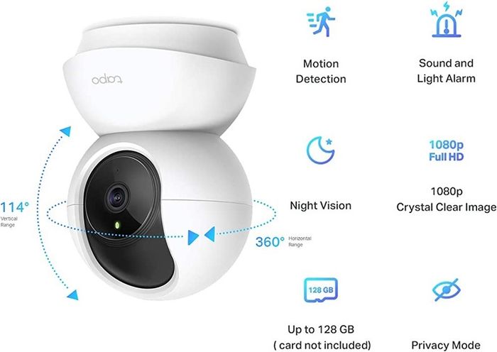 Tilt Smart Security Camera, Indoor CCTV, 360 Degree Rotational Views, Works with Alexa&Google Home, No Hub Required, 1080p, 2-Way Audio, Night Vision (FREE SHIPPING)