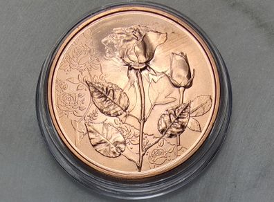 Austria 10 Euro Copper Uncirculated Coin 2021 - The Rose - Languages of Flowers