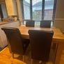 Solid oak table & chairs Image 2