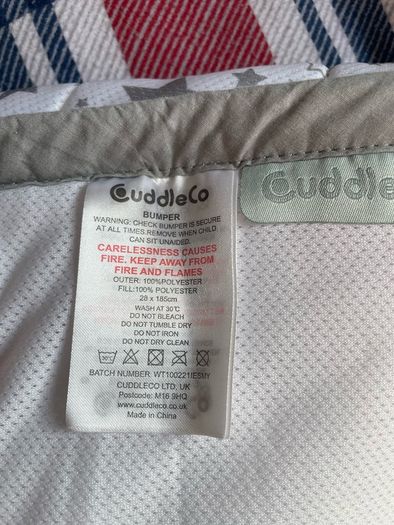 grey cot bumper
