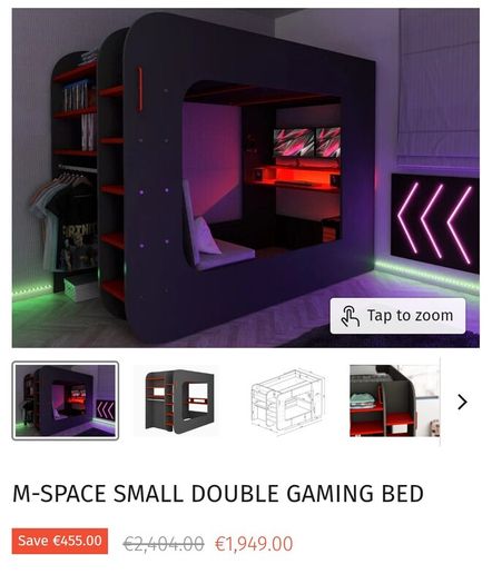 Gaming bed (small double and sofa bed)