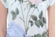 Rare Ted Baker - Mint Green Floral Tshirt - Size 2 UK 10 - RRP 70