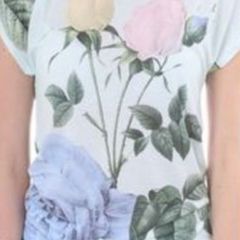 Rare Ted Baker - Mint Green Floral Tshirt - Size 2 UK 10 - RRP 70