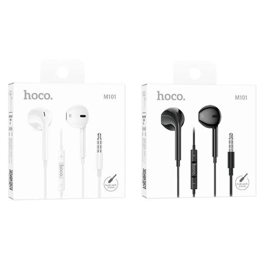 Hoco M101 Crystal Joy 3.5mm Wired Earphone With Mic Black