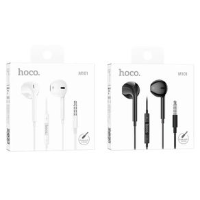 Hoco M101 Crystal Joy 3.5mm Wired Earphone With Mic Black