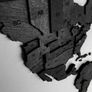 3D Classic Wooden World Map with Country Borders Country Names Capital Names US and Canada Borders and Names 3D Map Effect Image 6