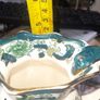 Beautiful Old Mason Jug, England, Chartreuse pattern, teal, green and gilt floral chinoiserie decoration shaped rim and scroll handle mid 20th century Image 6