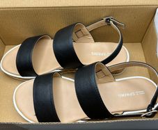 Call It Spring Black Strappy Sandals - Cork Mid Sole - Size 6.5 - Brand New