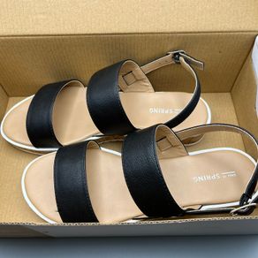 Call It Spring Black Strappy Sandals - Cork Mid Sole - Size 6.5 - Brand New