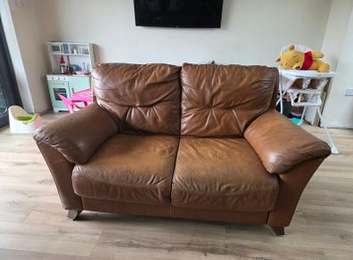 Two seater leather couch