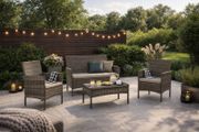 4 Piece Rattan Garden Furniture Set  Patio Sofa Set