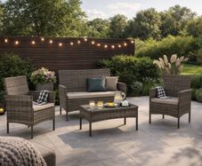 4 Piece Rattan Garden Furniture Set  Patio Sofa Set