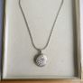 Vintage Sterling Silver 925  Oval Pendant Necklace with Cubic Zirconia Stones length 18" - 9,7g Image 2