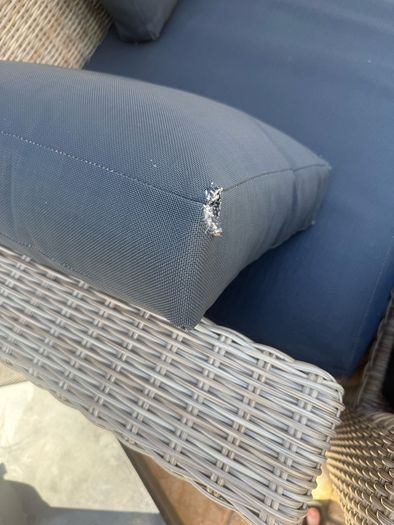 10 seater rattan garden set with dark navy cushions