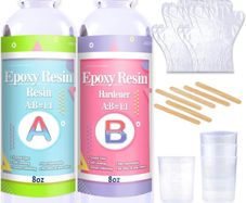 16oz Crystal Clear Epoxy Resin for Casting - 1:1 Ratio Crystal Clear Resin Coating for Wood, Bar, Table, Jewelry Making, Craft Decoration (FREE POSTAGE)