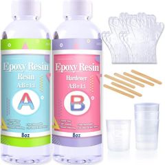 16oz Crystal Clear Epoxy Resin for Casting - 1:1 Ratio Crystal Clear Resin Coating for Wood, Bar, Table, Jewelry Making, Craft Decoration (FREE POSTAGE)