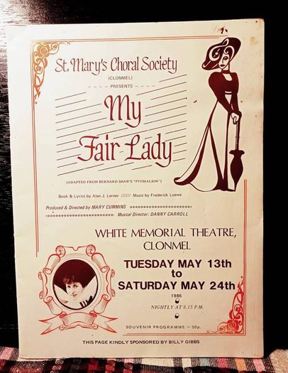 1986. St. Mary's Choral Society. My Fair Lady Souvenir Program.