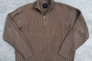 Abercrombie &amp; Fitch Brown Oversized Quarter-Zip Sweater