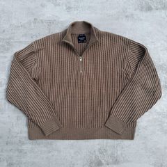Abercrombie & Fitch Brown Oversized Quarter-Zip Sweater