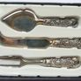 Vintage Silver Plated 3 Piece Hostess Hors D'oeuvres Canapes Cocktail Party Set Grape Motif Image 2
