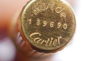 Vintage Must de Cartier Gold Plate Godron 1980-88 Cartier Ballpoint Pen Gold Plate