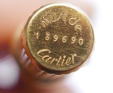 Vintage Must de Cartier Gold Plate Godron 1980-88 Cartier Ballpoint Pen Gold Plate