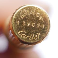 Vintage Must de Cartier Gold Plate Godron 1980-88 Cartier Ballpoint Pen Gold Plate