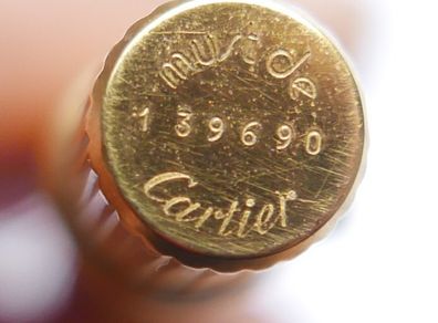 Vintage Must de Cartier Gold Plate Godron 1980-88 Cartier Ballpoint Pen Gold Plate