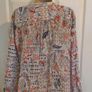 White, Blue and Red Floral Silk and Cotten Mix Tunic Top from M&S size 10 Image 2