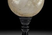 Quartz geode sphere on custom stand - Natural Mineral
