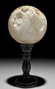 Quartz geode sphere on custom stand - Natural Mineral
