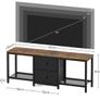 TV Stand Cabinet for TVs up to 55 Media Console with Shelves and 2 Drawers, Metal Frame, for Living Room, Bedroom, 120 x 30 x 50 cm, Rustic Brown and Black Image 3