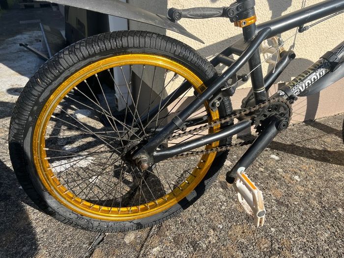 Kids black BMX bike