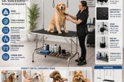 Dog Grooming table Professional Extra Large Pet Grooming Table with Double Grooming Arm and Storage Shelf