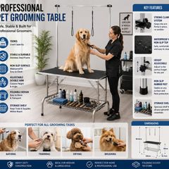 Dog Grooming table Professional Extra Large Pet Grooming Table with Double Grooming Arm and Storage Shelf