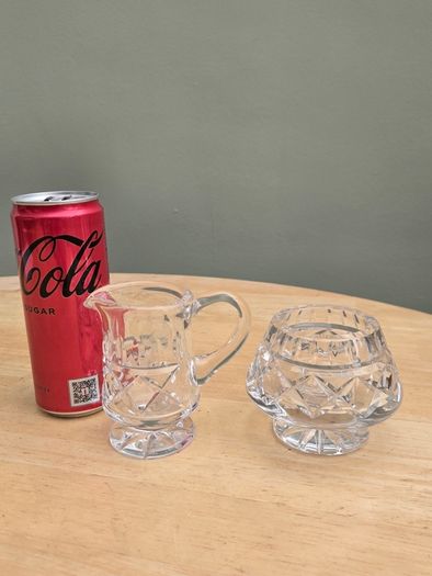 Galway Crystal Footed Milk Jug & Sugar Bowl